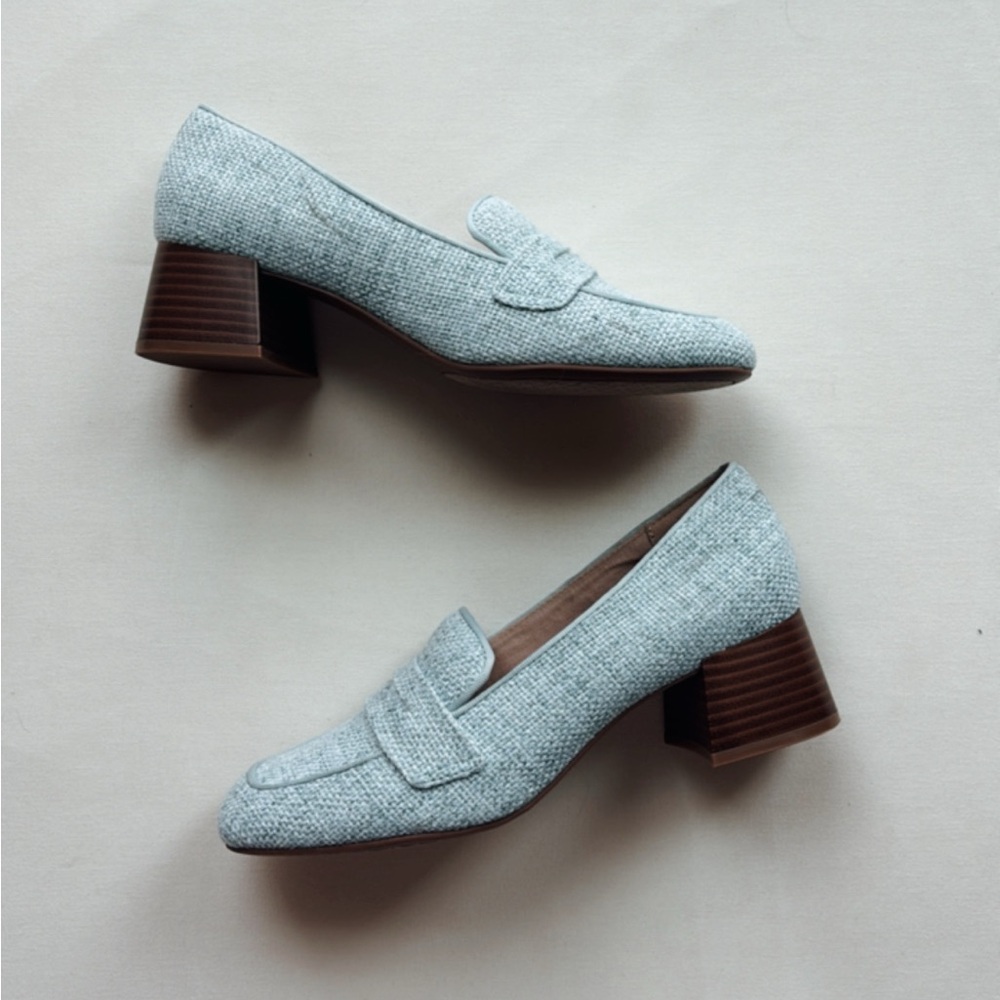 Kelly and Katie Tweed Square Toe Heels